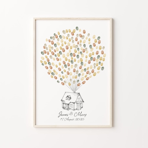 Wedding Guest Book: up House Fingerprint Guest Book Pixar - Etsy