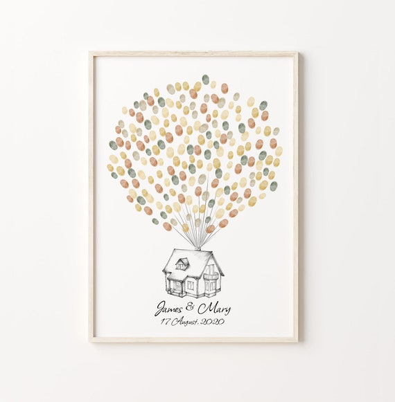 House Thumbprint Guest Book PRINTABLE Wedding Fingerprint - Etsy