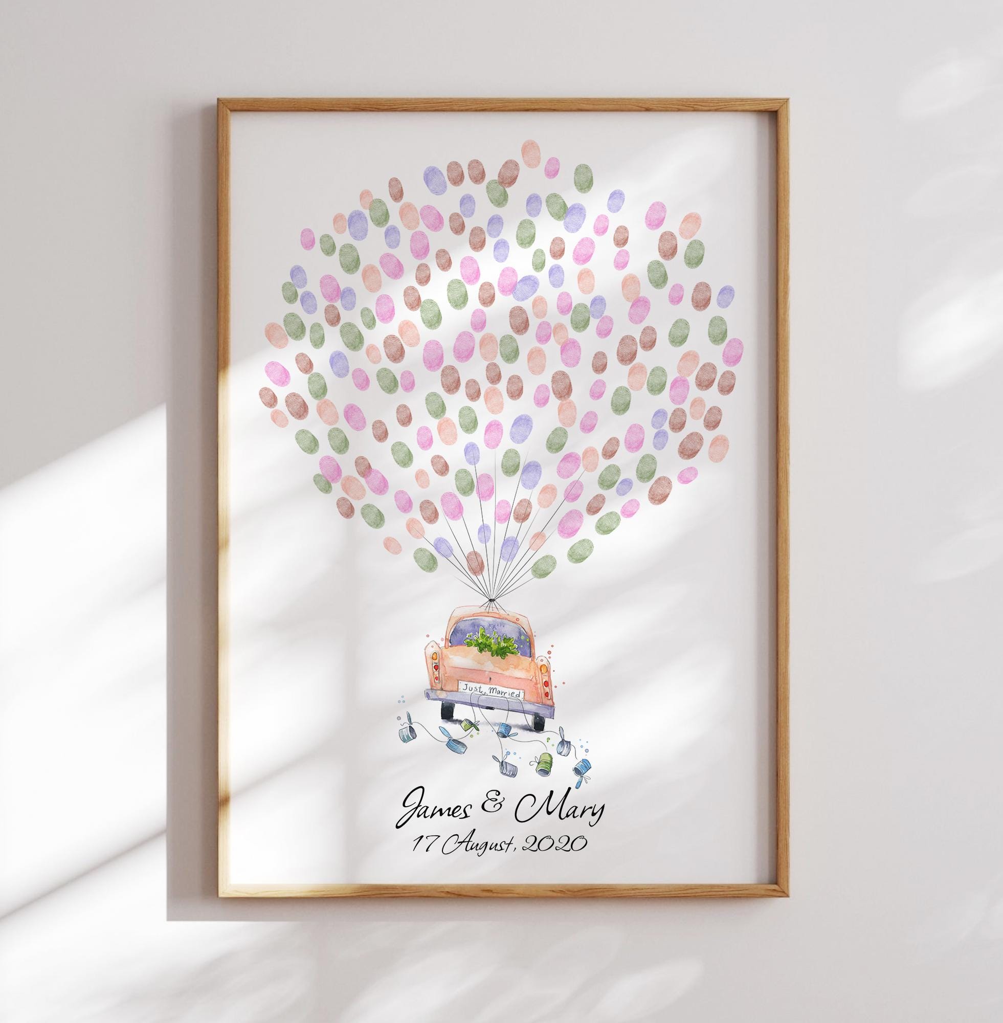 Pastel Car Thumbprint Balloon Poster