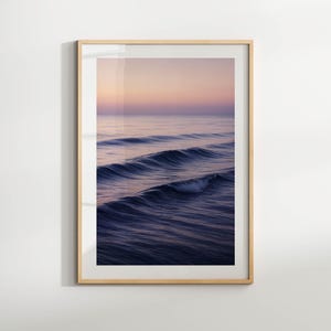Ocean Waves Sunset Printable Art – Instant Download Coastal Wall Decor, Calming Seascape Photography, Modern Beach Home Digital Print