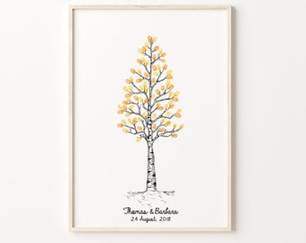 Thumbprint Guest Book, PRINTABLE GUEST BOOK, Wedding Fingerprint Tree, Customizable Guest Book, Sketch Thumbprint Tree, Baby Shower