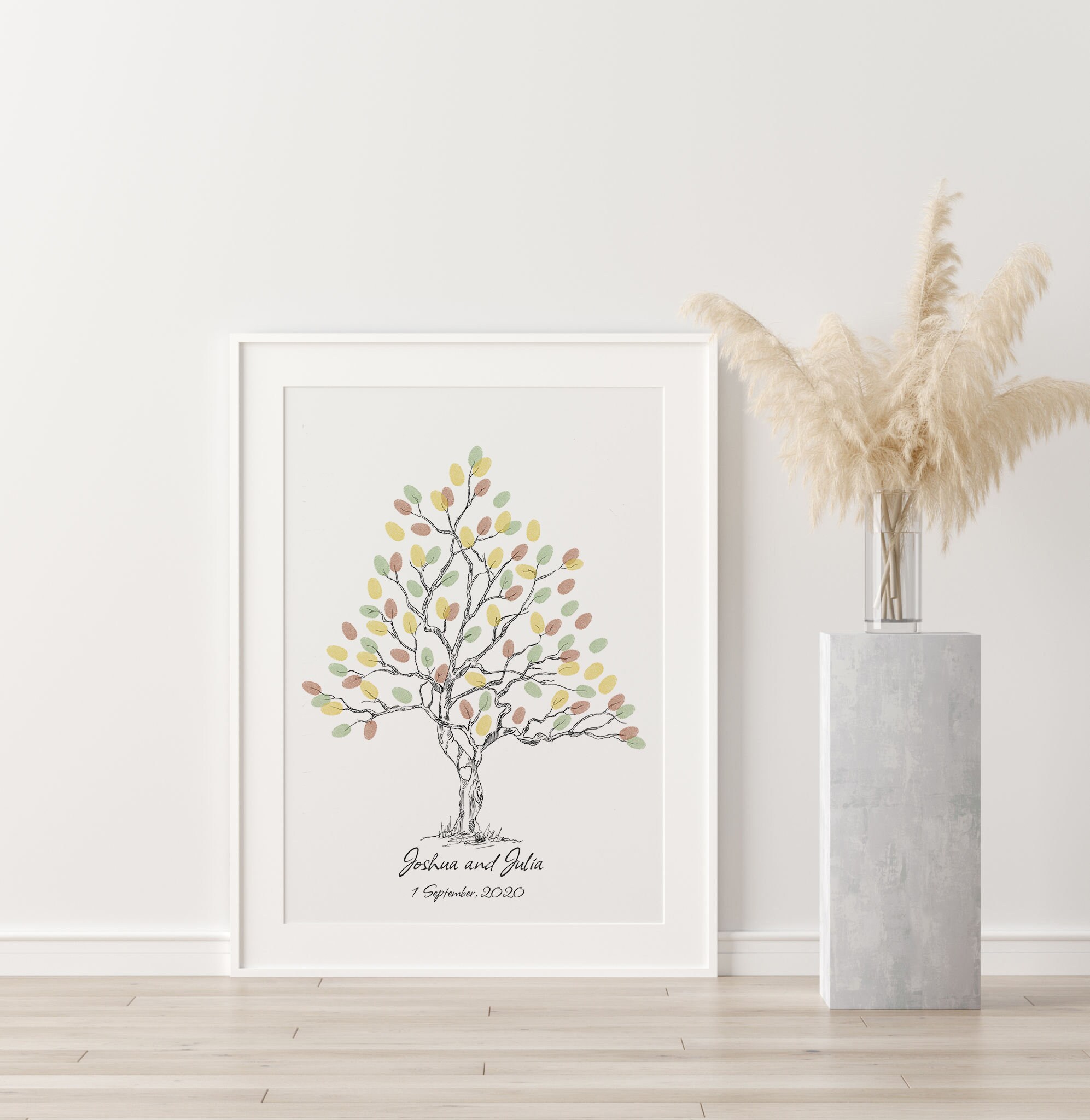 Sketch Thumbprint Guest Book PRINTABLE GUEST BOOK Wedding | Etsy