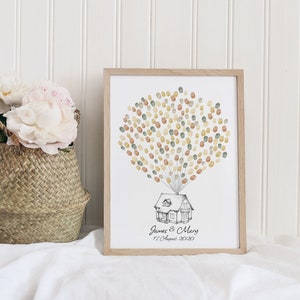 House Thumbprint Guest Book , PRINTABLE, Wedding Fingerprint Decor, up ...