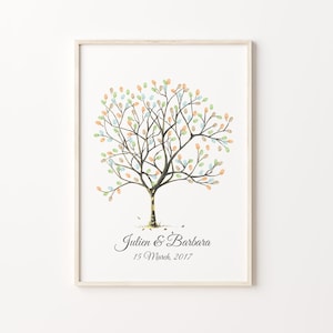 Thumbprint Tree Guest Book, PRINTABLE GUEST BOOK, Wedding Fingerprint Tree, Customizable Guest Book, Birthday Fingerprint Tree