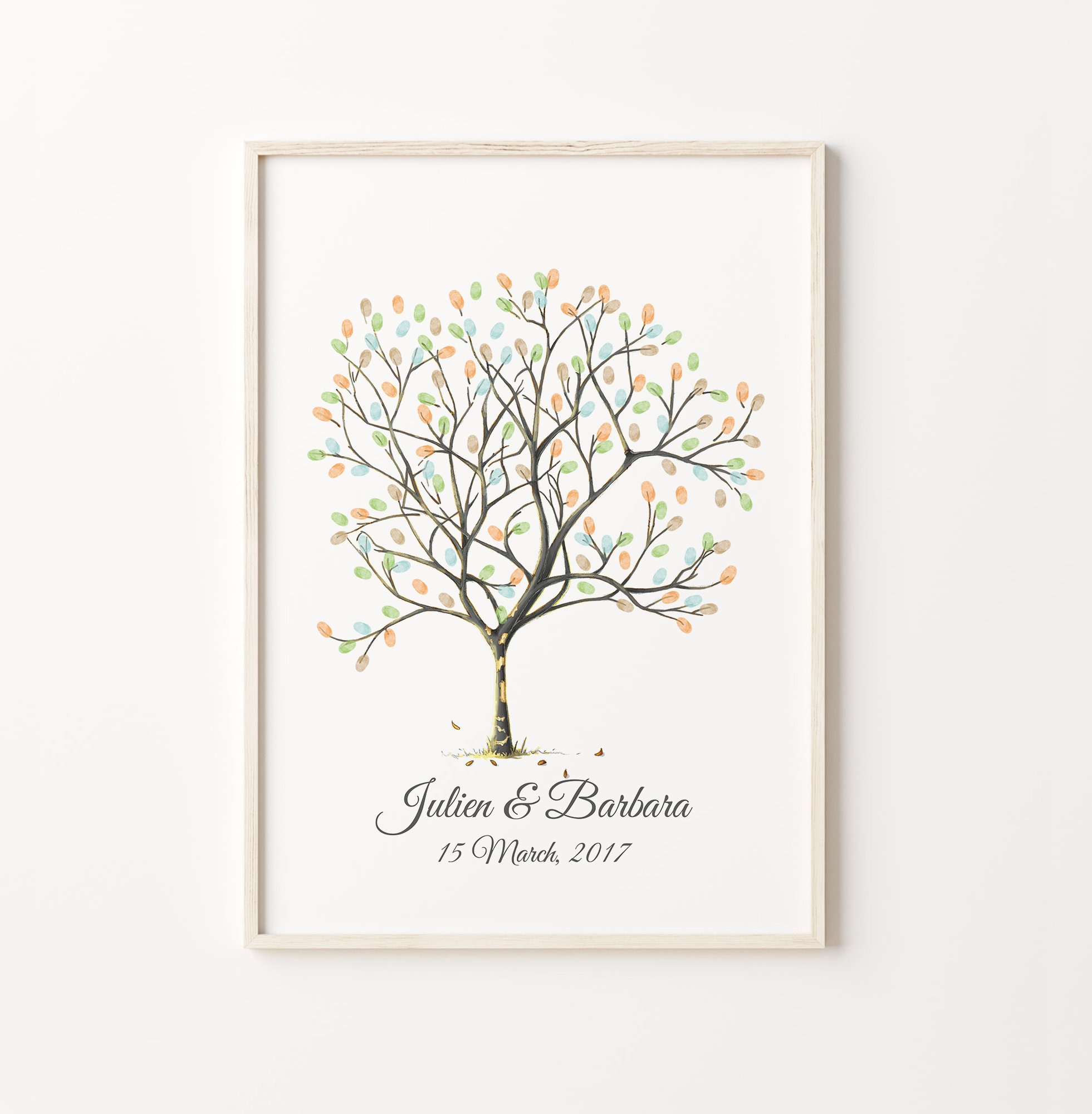 Thumbprint Tree Guest Book, PRINTABLE GUEST BOOK, Wedding Fingerprint Tree, Customizable Guest Book, Birthday Fingerprint Tree