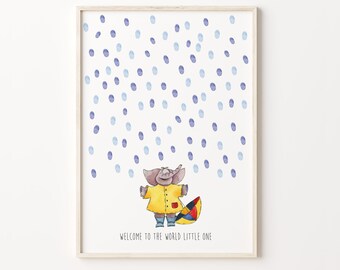 Elephant Fingerprint Balloon Guest Book – Printable Baby Shower Guest Book Alternative (Digital Download)