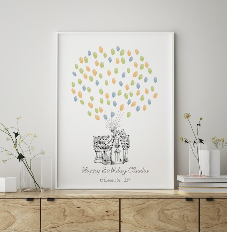 Up House Thumbprint Guest Book PRINTABLE Wedding | Etsy