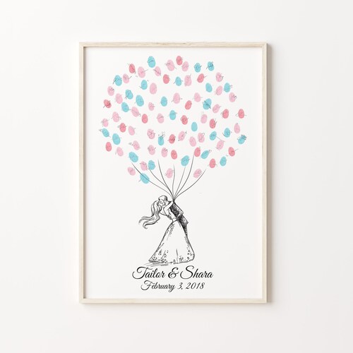 VW Bus Thumbprint Guest Book PRINTABLE Wedding Fingerprint - Etsy