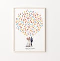PRINTABLE GUEST BOOK, Personalized Wedding Fingerprint Guest Book Poster, Bride and Groom Balloon Design, Thumbprint Guestbook product logo