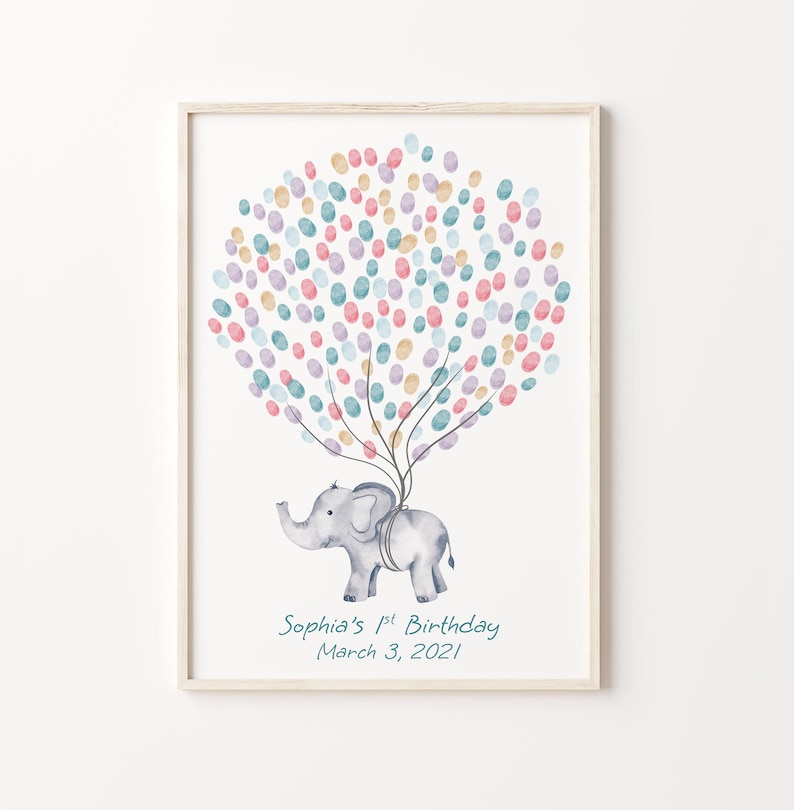 Baby Elephant Guest Book PRINTABLE GUEST BOOK Birthday Etsy
