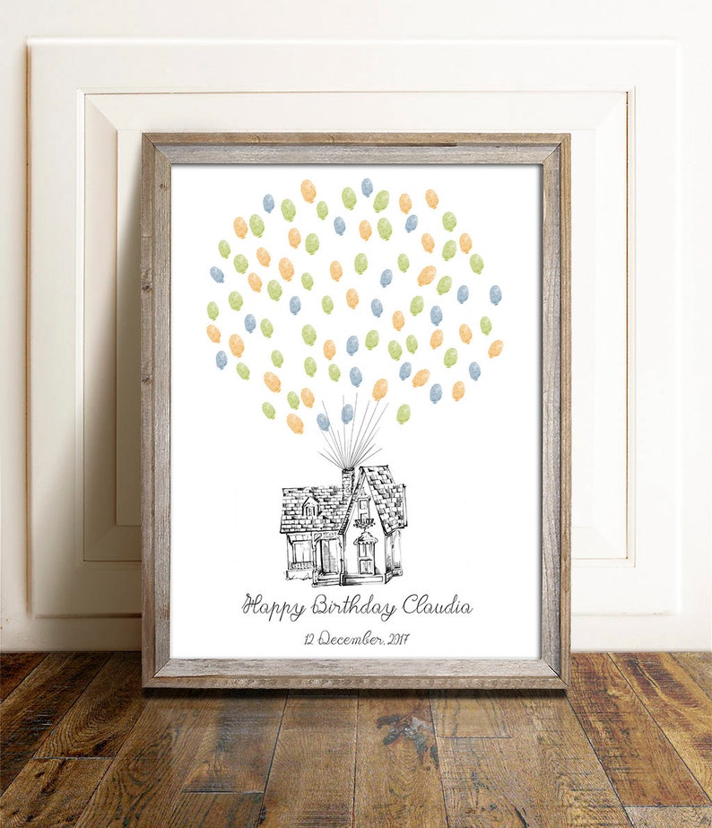 Up House Thumbprint Guest Book PRINTABLE Wedding | Etsy