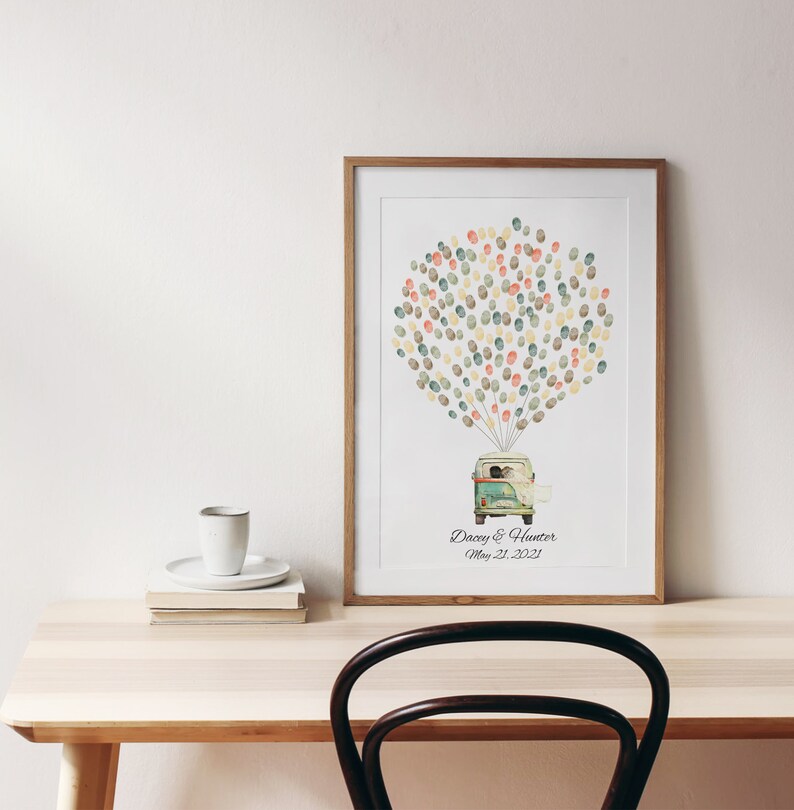 VW Bus Thumbprint Guest Book PRINTABLE Wedding Fingerprint - Etsy