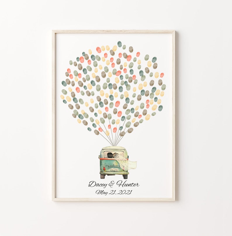 VW Bus Thumbprint Guest Book PRINTABLE Wedding Fingerprint | Etsy Canada