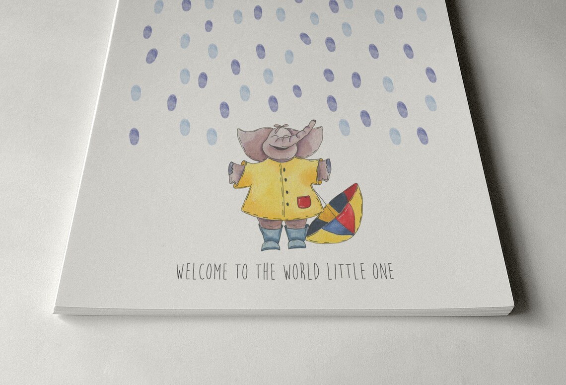 Baby Elephant Guest Book PRINTABLE GUEST BOOK Birthday - Etsy