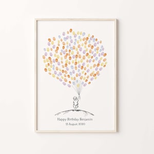 Baby Boy Sketch Guest Book, LIBRO DEGLI OSPITI STAMPABILE, Palloncino di impronte digitali di compleanno, Palloncino con impronta digitale, Libro degli ospiti del libro del baby shower