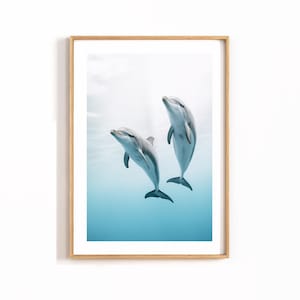 Printable Dolphin Photography - Ocean Wildlife Wall Art - Marine Decor - Instant Download