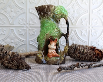 Vintage Withernsea Eastgate Pottery Fauna Bunny Rabbit Vase, Cottagecore Decor