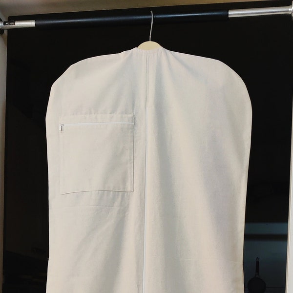 Sac pour robe de mariée/bal de promo avec gousset - 100 % coton respirant et tissu durable - Protège de la poussière, de la lumière et des mites - Taille 70 x 61 x 6,5 cm