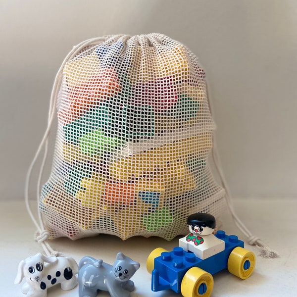 Organic Cotton Toy Storage Bags. Washable and Reusable. Premium Quality Bags. Also Great For Packaging and Storage. Select Size And Quantity