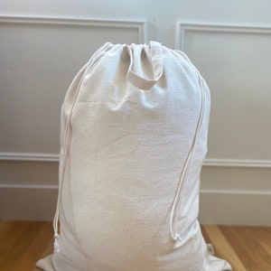 Wäschesack für Zuhause und auf Reisen, Wäschebeutel, 100% Baumwolle, Aufbewahrungstasche, Raumorganisation 31 X 23 Zoll Off-White