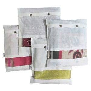 PET-Kleidersäcke aus recyceltem Stoff, hergestellt aus strapazierfähigem und nachhaltigem Stoff/durchsichtigem Netz/16 x 14 Zoll/Saree-Abdeckung/Reiserucksack/Garderobe Organizer
