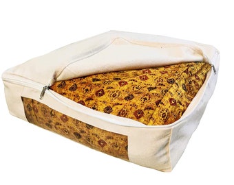 Vêtement en coton de qualité supérieure, pull, draps, châle, sacs de rangement en lin/ respectueux de l'environnement/ sac de voyage/ sac en tissu (taille : 16 po. X 15 po. x 3,5 po.)