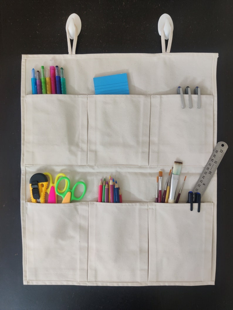 Cotton Canvas Wall Hanging Storage With Multiple Pockets Etsy