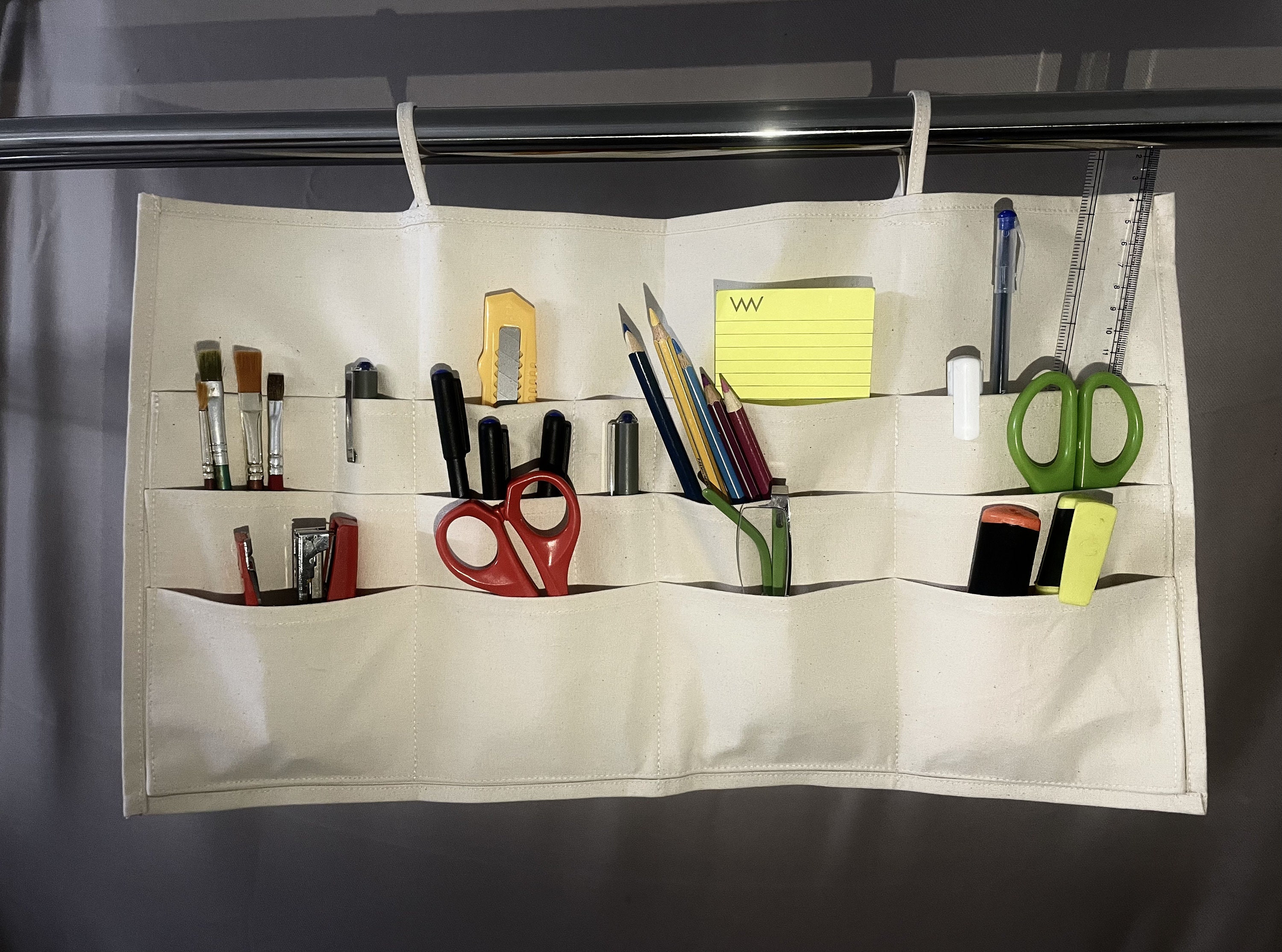 Cotton Canvas Wall Hanging Storage With Multiple Pockets Etsy