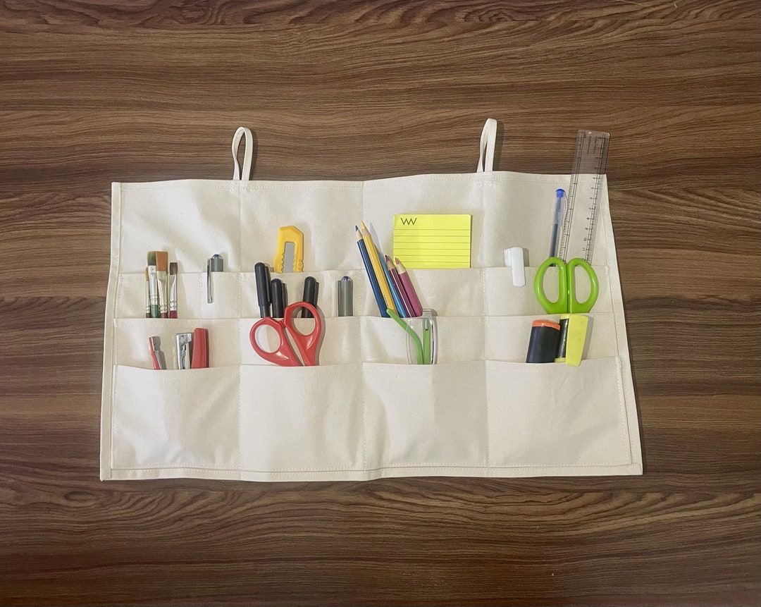 Cotton Canvas Wall Hanging Storage With Multiple Pockets Etsy
