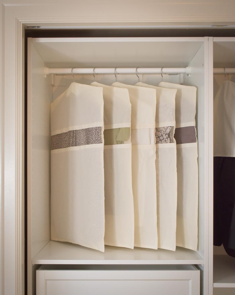 Cotton Garment Bag: Sustainable Closet Organizer With YKK Zipper - Etsy - Sustainable Closet Organizers