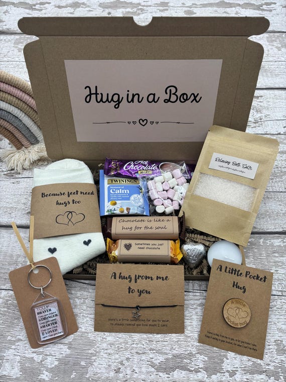 Hug in a Box | Letterbox Gift | Thinking of You | Treat Box | Wellbeing Gift Box | Care Package | Self Care Gift | Get Well Soon Gift |