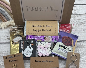 Thinking Of You Gift Box | Hug in a Box | Cheer Up Gift | Pick-Me-Up | Treat Box | Care Package For Her | Self Care Gift