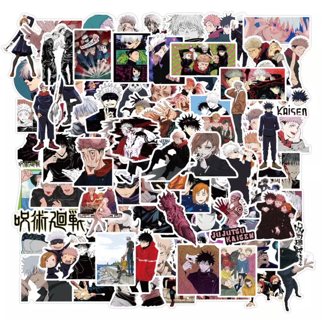 jujutsu kaisen pegatinas pegatinas anime etsy