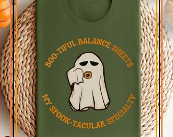 Boo-tiful Balance Sheet T-Shirt: Accountant Auditor CFE Halloween Costume
