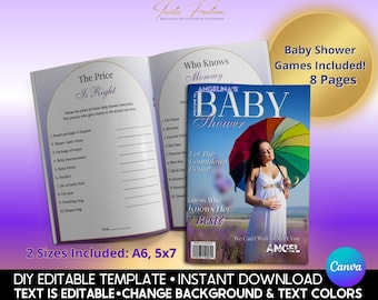 Editable Baby Shower Games Magazine: 6-Game Printable Booklet (Digital Download)