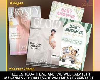 Custom Baby Shower Games Magazine: 8 Page Printable Booklet (Digital Download)