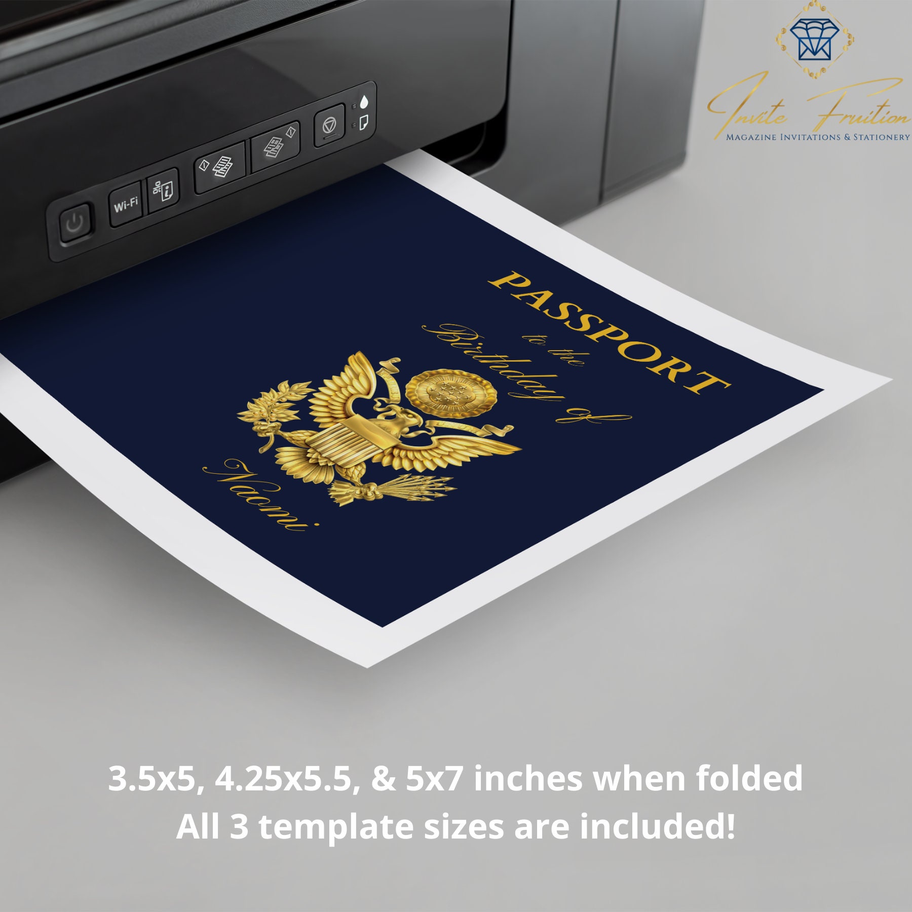 Passport Invitation Canva Template Printable Do It Yourself Etsy