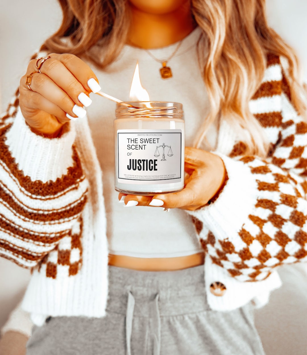 Funny Justice 9oz Scented Soy Candle, Cfe Cia Cisa Cpa Kyc Fraud