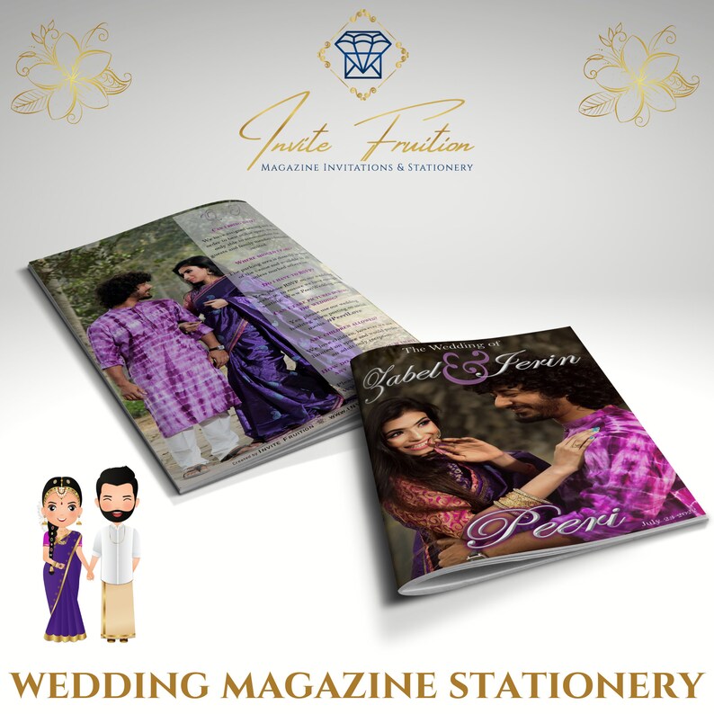 Wedding Magazine Invitation or Program, Unique Wedding Magazine Cover ...