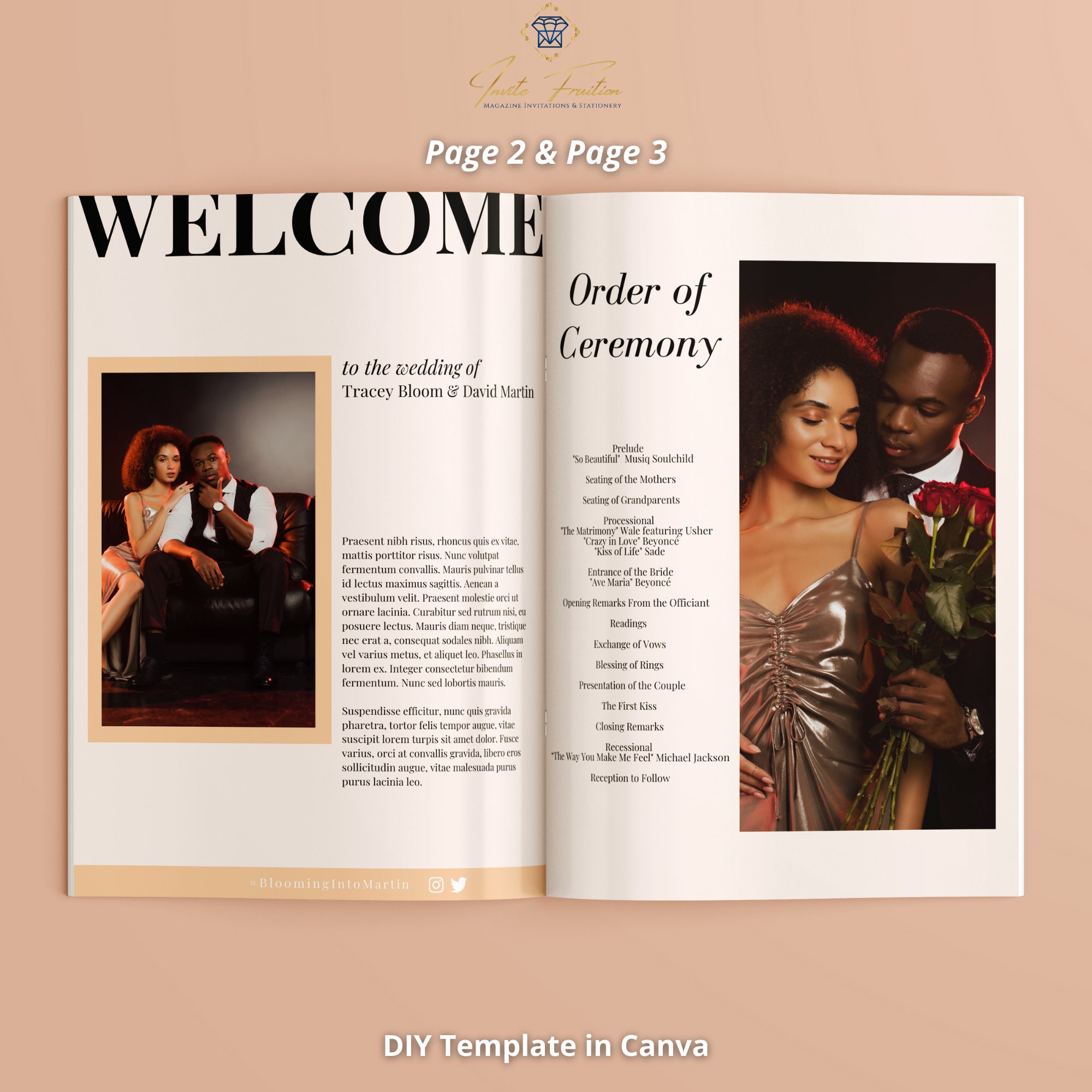 Magazine Program Wedding Magazine Program Template: DIY Fashion Booklet (canva, Digital ...