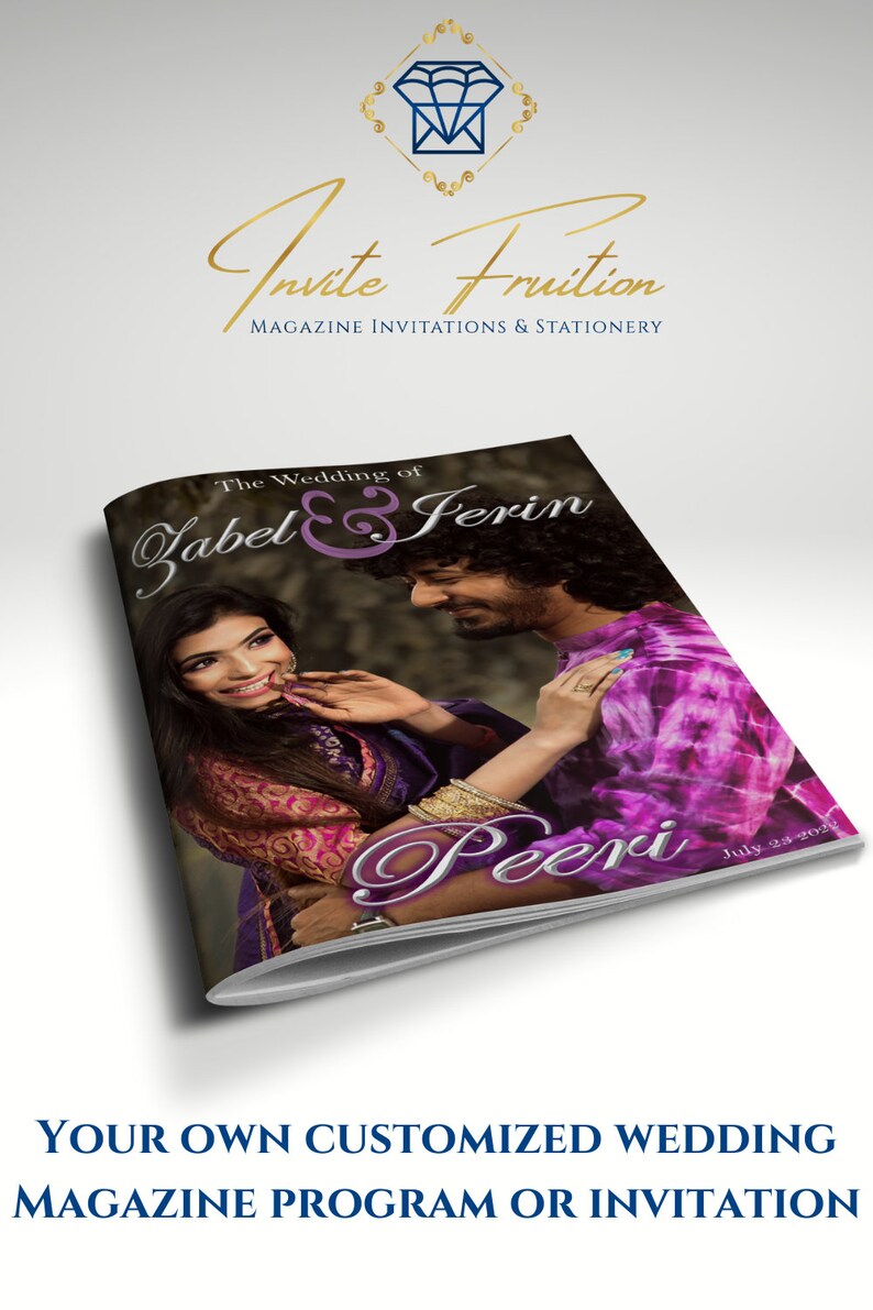 Wedding Magazine Invitation or Program, Unique Wedding Magazine Cover ...