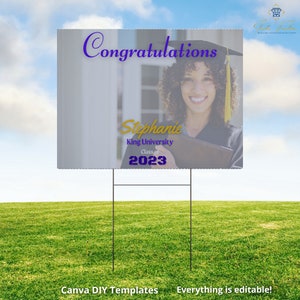 DIY Graduation Yard Sign Template, Instant Download DIY Grad Party