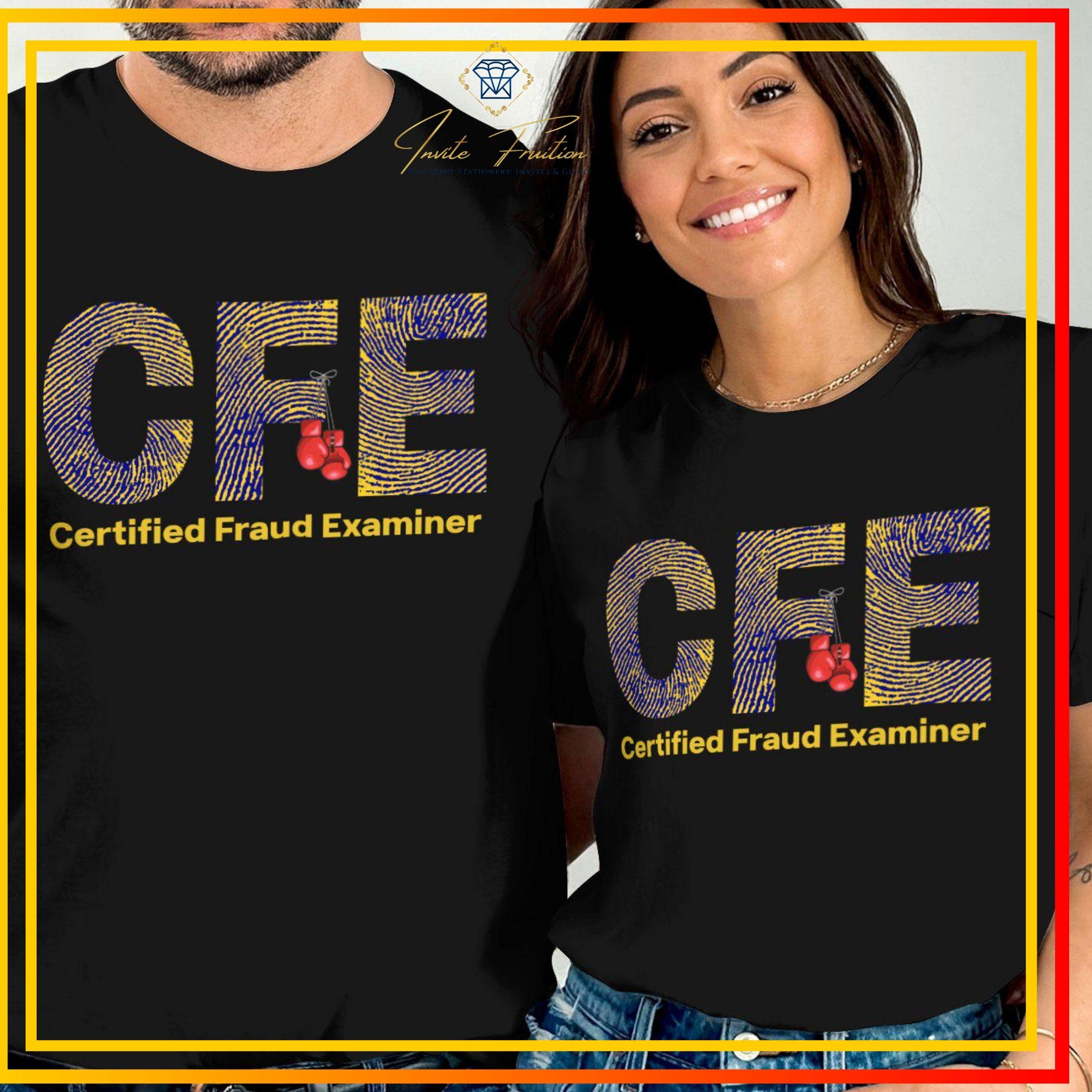 CFE Fingerprint Boxing Gloves T-Shirt, Certified Fraud Examiner Funny Anti-Fraud Tee, Gift for Fraud Fighters, Forensic Accountant Auditors
