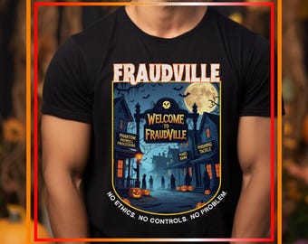 Fraudville Halloween T-Shirt: Spooky Wild West Town for Fraud Examiners