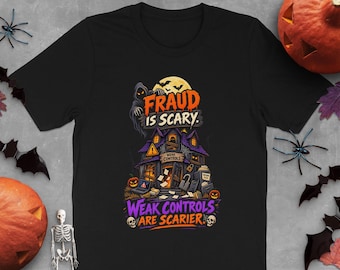 Fraud Is Scary Accounting Gift, Funny Internal Auditor Spooky Halloween Graphic Tee, CPA Risk Compliance Humor, Office Coworker Present
