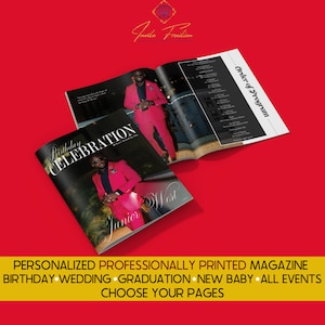 Birthday Magazine Program, Modern Celebrity Magazine Cover, Editable Birthday Invite, Printed Magazine Invitation for Party, LGBTQ Birthday
