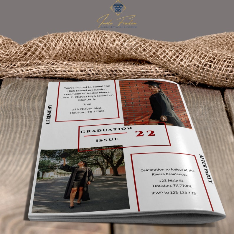 Graduation Media Guide Personalized Graduation Magazine Announcement: High Gloss, 5.5x8.5 - Etsy