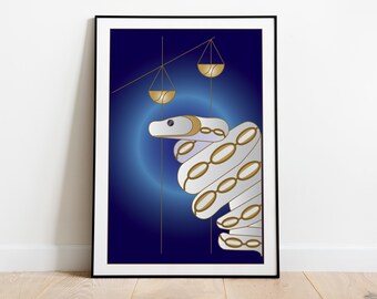 Tribe of Dan Fine Art Print - The Balance and Viper - 12 Tribes of Israel Series