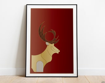 Tribe of Naphtali Modern Fine Art Print - The Stag - Twelve Tribes of Israel Collection