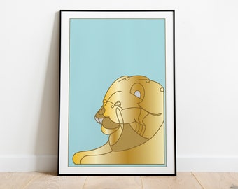 Tribe of Judah Modern Fine Art Print - The Lion - Twelve Tribes of Israel Series